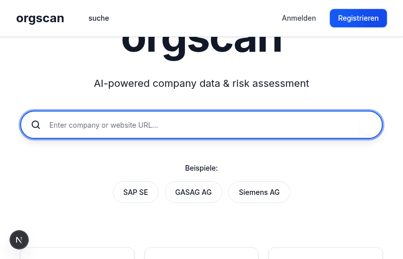 OrgScan app search UI